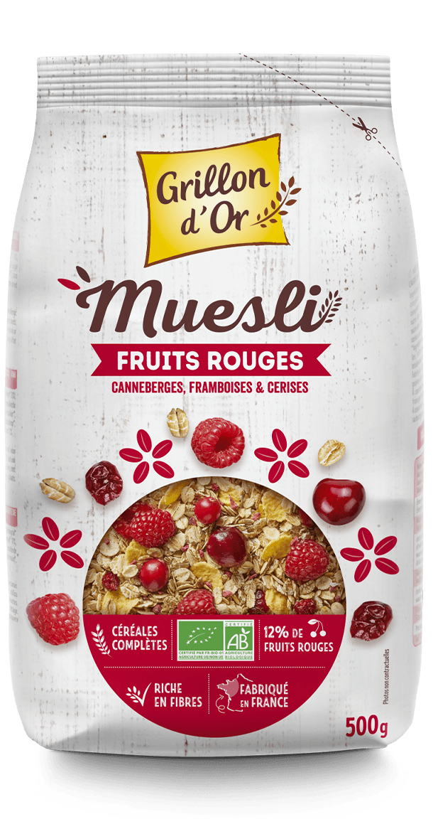 Muesli fruits rouges 500g Grillon d'Or